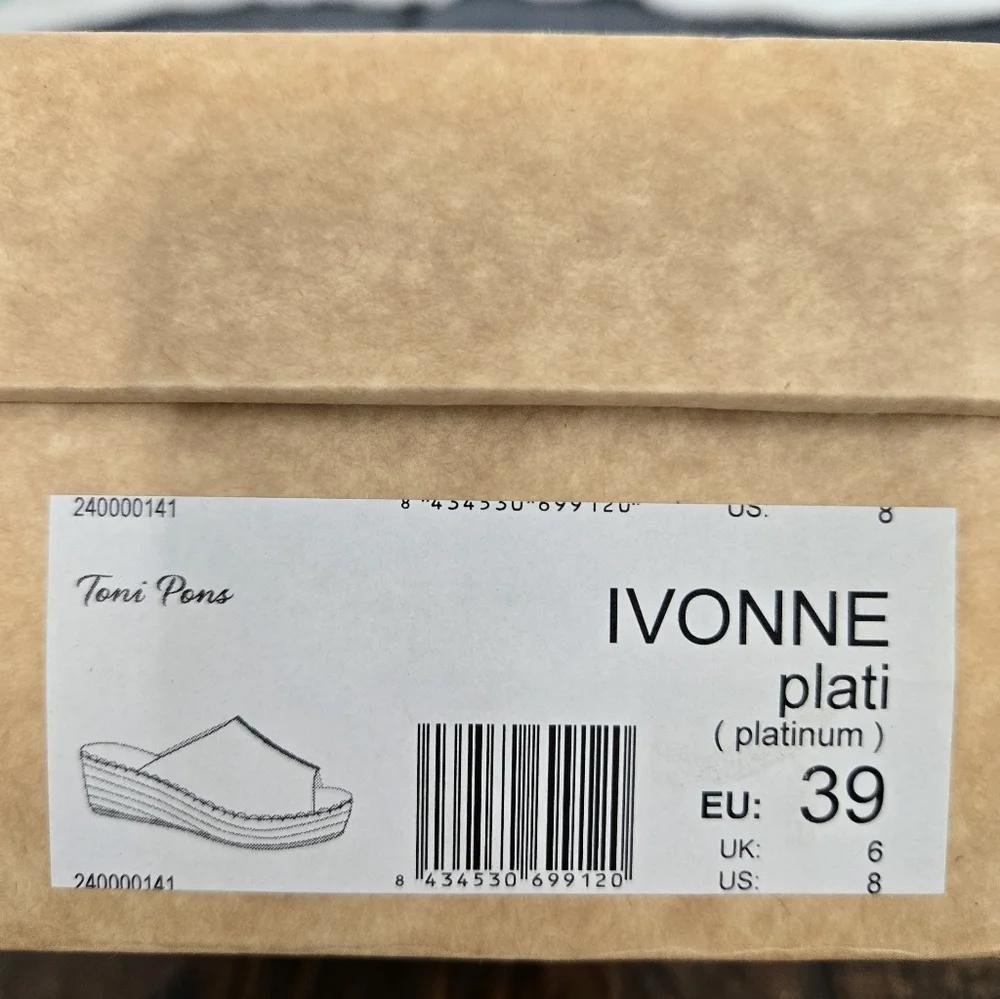 Toni Pons Metallic Gold Espadrille Wedge Slide
